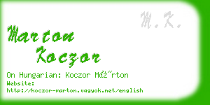 marton koczor business card